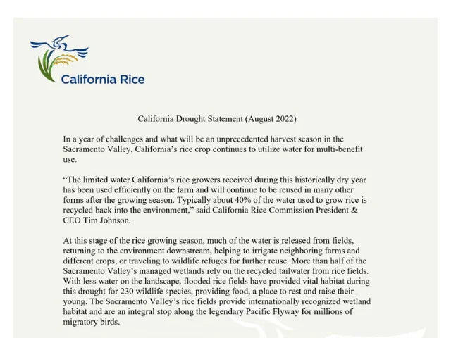 California Drought Statement (August 2022)