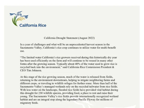 California Drought Statement