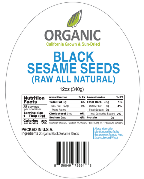 SFMart McCabe Organic Raw Black Sesame Seed 12oz - SFMart