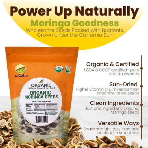 SFMart McCabe Organic Sun-Dried Moringa Seeds, 70g Dried Foods- SFMart