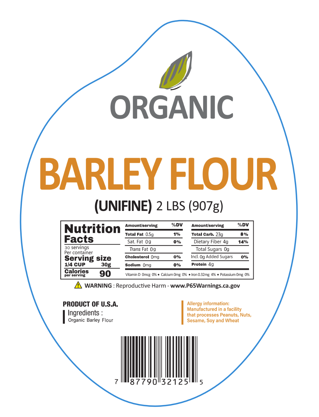 SFMart McCabe Organic Barley Flour 유기농 보리가루 (2lbs) Powder & Mix- SFMart
