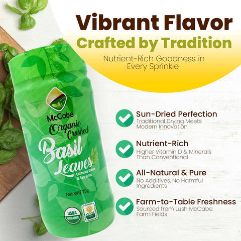 SFMart McCabe Organic Crushed Basil Leaves,75g Sauces & Spices- SFMart