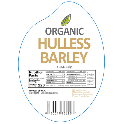 SFMart McCabe Organic Hulless Barley 유기농 순보리 3lbs Grain & Rice- SFMart